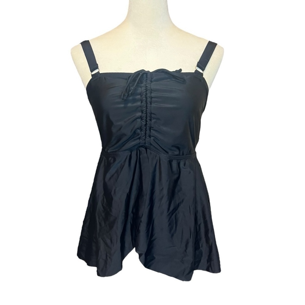 Bloomchic black flowy swim suit tank NWT size 12